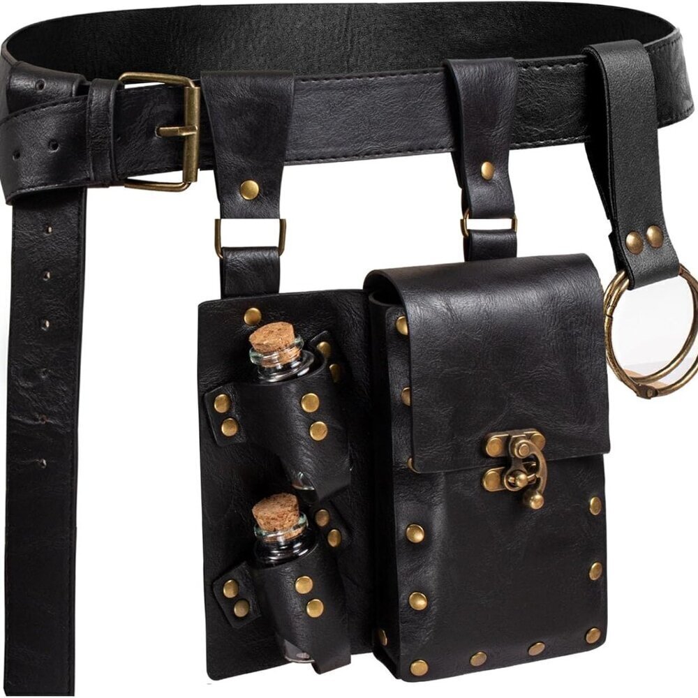 Retro Belt Pouch Waist Bag Womens Fanny Pack Cellphone Holder Steampunk …